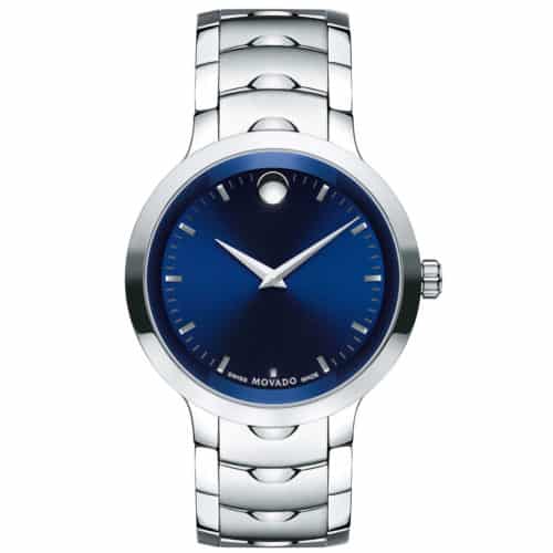 Men's Luno watch, stainless steel case, blue soleil dial