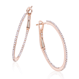 14k diamond hoop earrings de15003