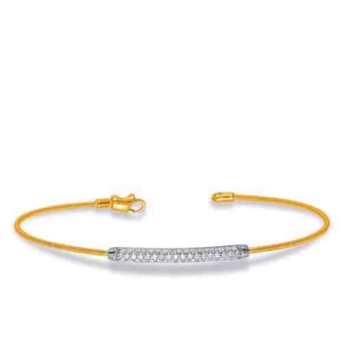 S. Kashi White & Yellow Gold Bangle Italian Made (B4429YW)