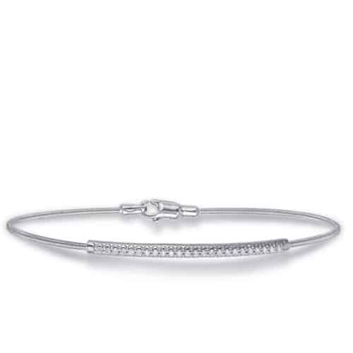 S. Kashi White Gold Bangle Italian Made Flexible (B4430WG)