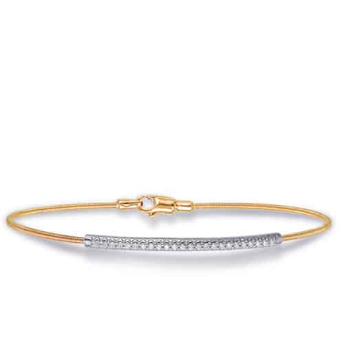 S. Kashi White & Yellow Gold Bangle Italian Made (B4430YW)