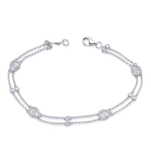 S. Kashi White Gold Diamond By The Yard Bracelet (B4458WG)