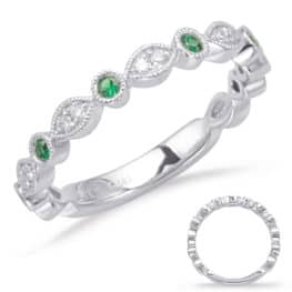 S. Kashi Platinum Emerald & Diamond Ring (C5827-EPL)