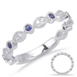 S. Kashi White Gold Sapphire & Diamond Ring (C5827-SWG)