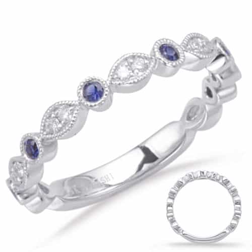 S. Kashi White Gold Sapphire & Diamond Ring (C5827-SWG)