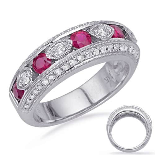 S. Kashi White Gold Ruby & Diamond Ring (C5839-RWG)