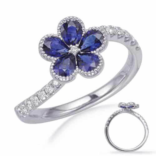 S. Kashi White Gold Sapphire & Diamond Ring (C5841-SWG)