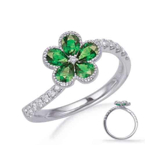 S. Kashi White Gold Tsavorite & Diamond Ring (C5841-TSWG)