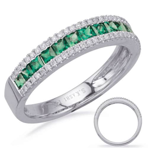 S. Kashi White Gold Emerald & Diamond Ring (C7656-EWG)