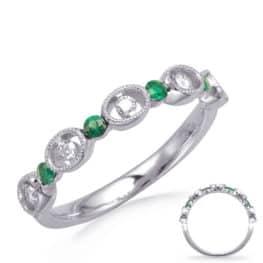 S. Kashi White Gold Emerald & Diamond Ring (C8016-EWG)