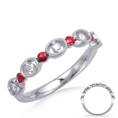 S. Kashi White Gold Ruby & Diamond Ring (C8016-RWG)