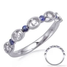 S. Kashi White Gold Sapphire & Diamond Ring (C8016-SWG)