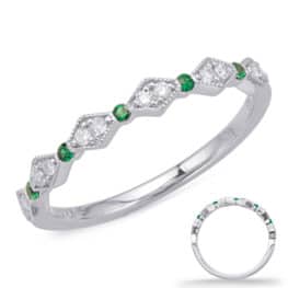 S. Kashi White Gold Emerald & Diamond Ring (C8031-EWG)