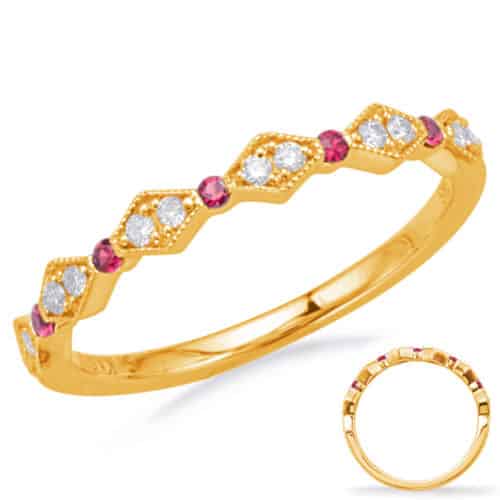 S. Kashi Yellow Gold Ruby & Diamond Ring (C8031-RYG)