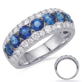 S. Kashi White Gold Sapphire & Diamond Ring (C8032-SWG)