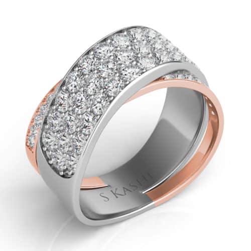 S. Kashi Rose & White Gold Diamond Fashion Ring (D4271RW)