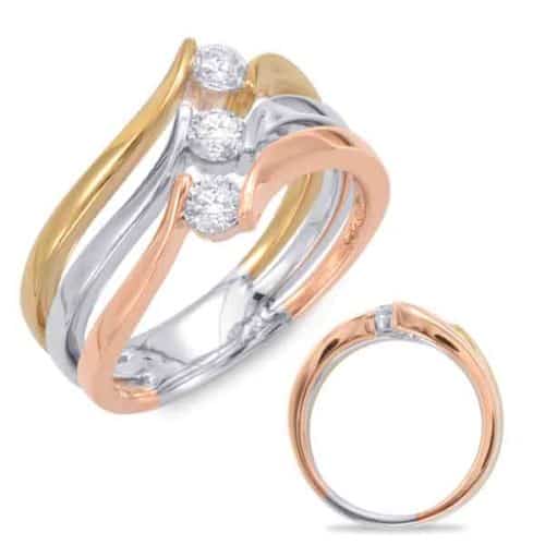 S. Kashi Rose & White & Yellow Gold Fashion Ring (D4417RYW)