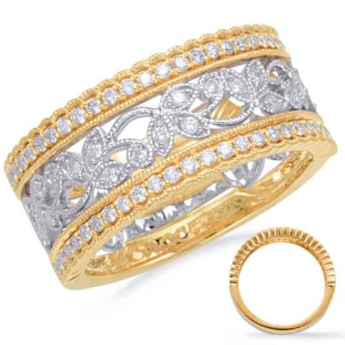 S. Kashi Yellow & White Gold Diamond Fashion Ring (D4665YW)