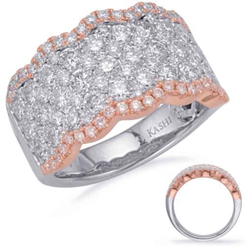 S. Kashi Rose & White Gold Diamond Fashion Ring (D4677RW)
