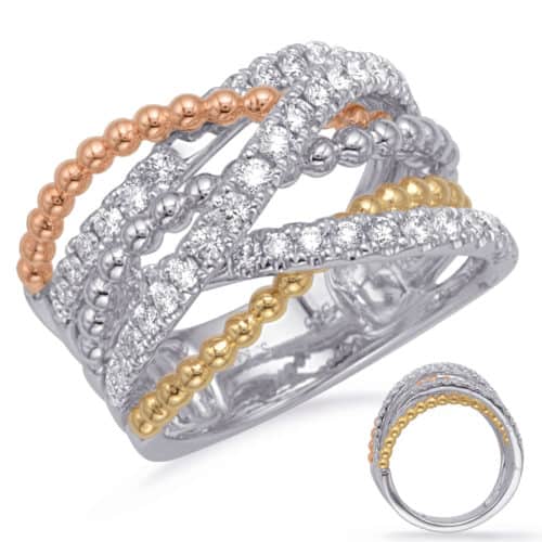 S. Kashi Rose & Yellow & White Gold Diamond Fashi (D4728RYW)