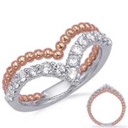 S. Kashi Rose & White Gold Diamond Fashion Ring (D4729RW)