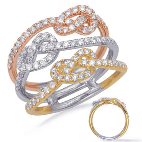 S. Kashi Rose & Yellow & White Gold Fashion Ring (D4730RYW)