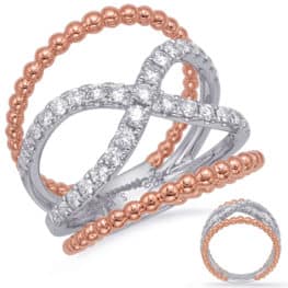 S. Kashi Rose & White Gold Diamond Fashion Ring (D4731RW)