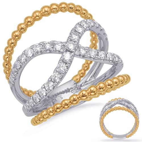 S. Kashi Yellow & White Gold Diamond Fashion Ring (D4731YW)