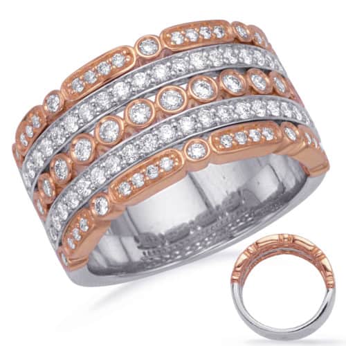 S. Kashi Rose & White Gold Diamond Fashion Ring (D4732RW)