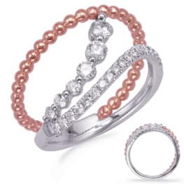 S. Kashi Rose & White Gold Diamond Fashion Ring (D4740RW)