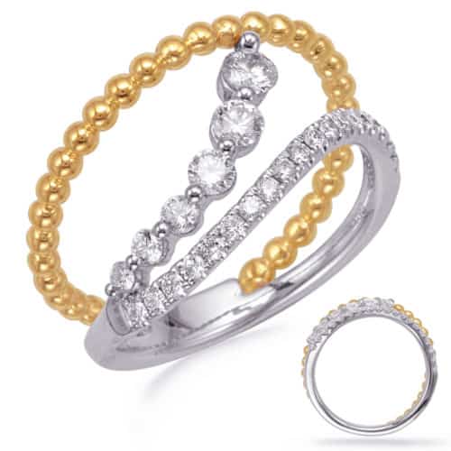 S. Kashi Yellow & White Gold Diamond Fashion Ring (D4740YW)