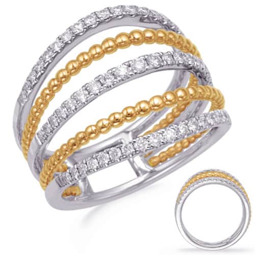 S. Kashi Yellow & White Gold Diamond Fashion Ring (D4741YW)