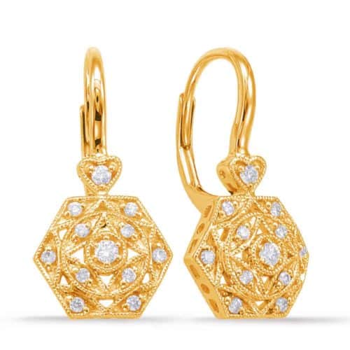 S. Kashi Yellow Gold Diamond Earring (E7912YG)