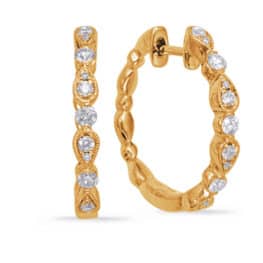 S. Kashi Yellow Gold Diamond Hoop Earring (E8005YG)