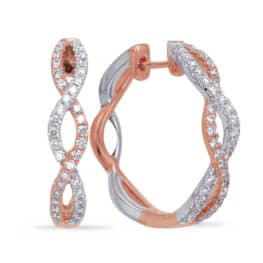 S. Kashi Rose & White Gold Diamond Hoop Earring (E8006RW)