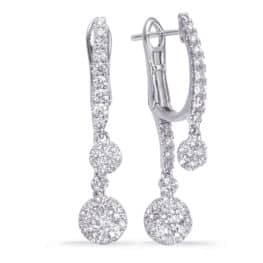 S. Kashi White Gold Diamond Hoop Earring (E8009WG)