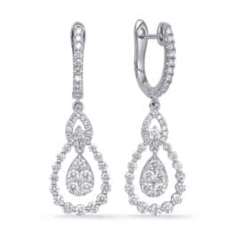 S. Kashi White Gold Diamond Fashion Earring (E8011WG)