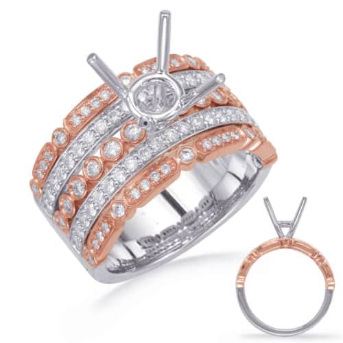 S. Kashi Rose & White Gold Diamond Engagement Rin (EN4732-15RW)