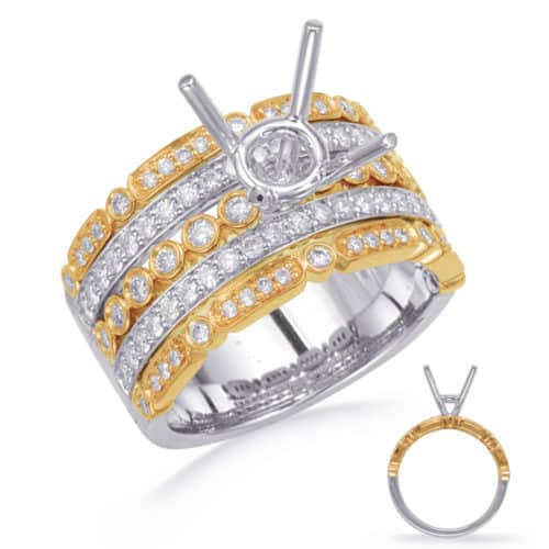S. Kashi Yellow & White Gold Diamond Engage. Ring (EN4732-15YW)