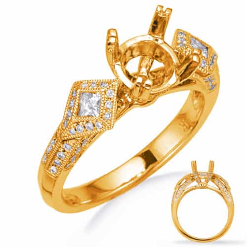 S. Kashi Yellow Gold Diamond Engagement Ring (EN7135-1RDYG)