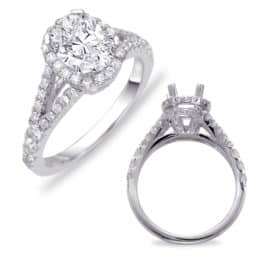 S. Kashi White Gold Pave Engagement Ring (EN7303-6X4MWG)
