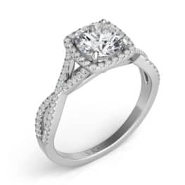 S. Kashi White Gold Halo Engagement Ring (EN7333-1WG)