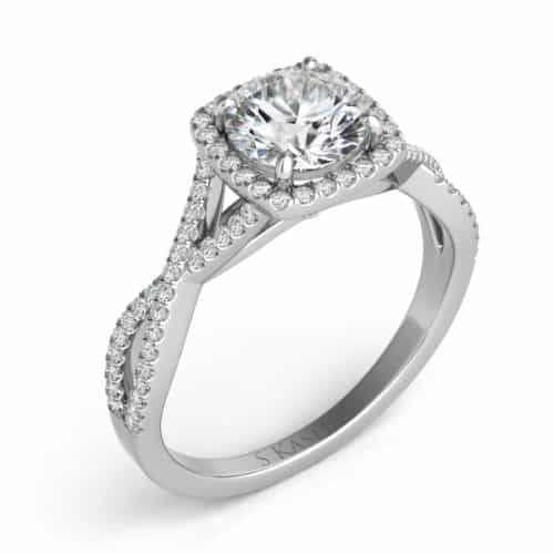 S. Kashi White Gold Halo Engagement Ring (EN7333-50WG)