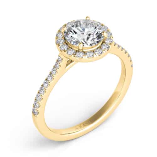 S. Kashi Yellow Gold Halo Engagement Ring (EN7370-50YG)