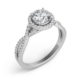S. Kashi White Gold Halo Engagement Ring (EN7371-75WG)
