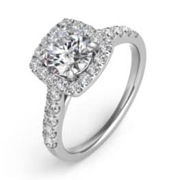 S. Kashi White Gold Halo Engagement Ring (EN7452-1WG)