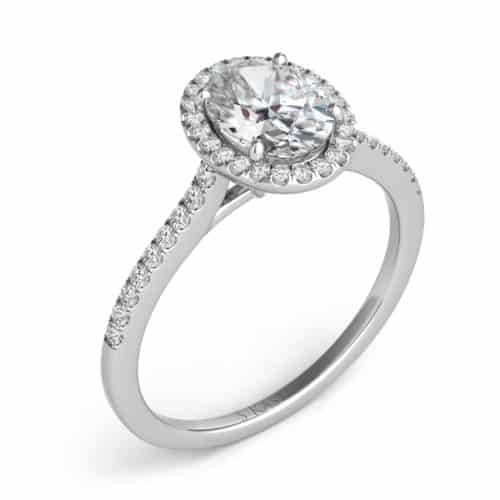 S. Kashi White Gold Halo Engagement Ring (EN7512-6X4MWG)