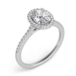 S. Kashi White Gold Halo Engagement Ring (EN7512-7X5MWG)