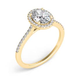 S. Kashi Yellow Gold Halo Engagement Ring (EN7512-7X5MYG)