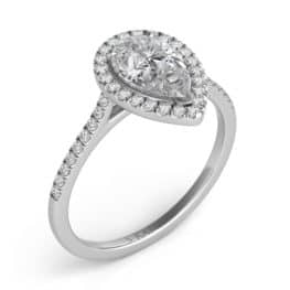 S. Kashi White Gold Halo Engagement Ring (EN7519-6X4MWG)